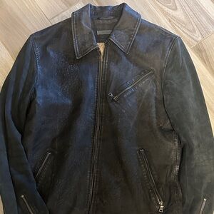 John Varvatos Men's Robert Leather and suede Jacket